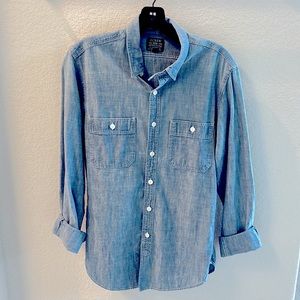 J. Crew blue chambray button down, size SMALL.
